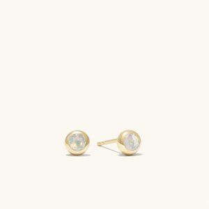 MEJURI - Opal Flat Sphere Studs